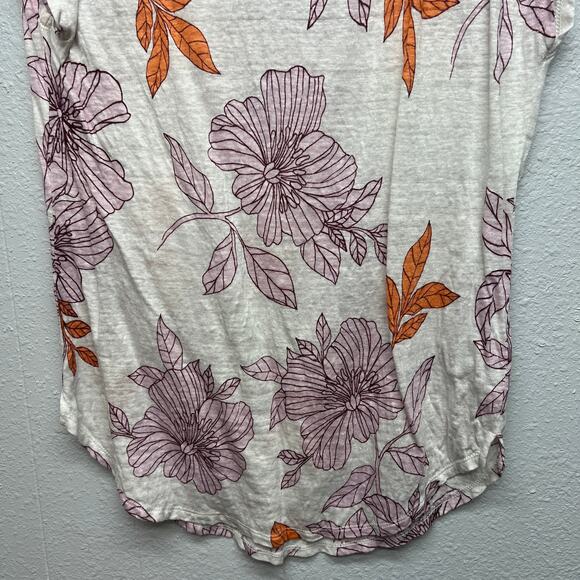 Rachel Roy 100% Linen Floral Nautical Beach Minimalist Coastal Womens Top Large - Picture 4 of 11